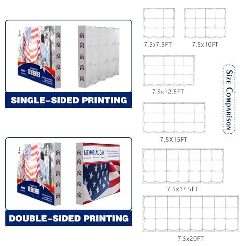 7.5 x 10 FT Fabric Pop Up Display Stand Custom Trade Show Backdrop