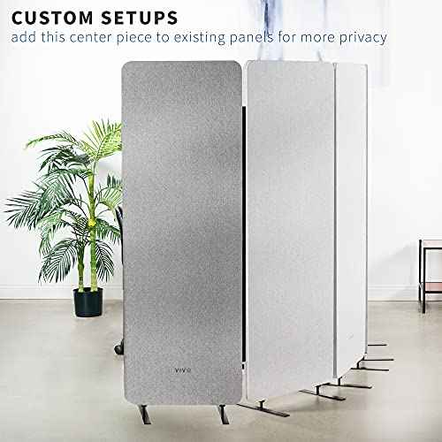 VIVO Freestanding 24 x 66 inch Privacy Panel, Cubicle Divider, Acoustic Wall Partition, Single 24 inch Panel with 2-Sided Zipper Attachment System, Gray, PP-1-T024G