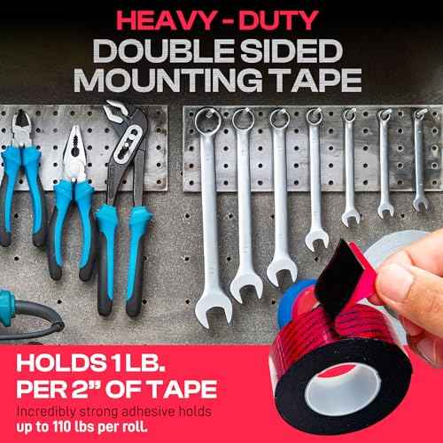 GripBond Black Super Bond Heavy Duty Double Sided Tape, 4 Rolls (18.3 Ft), 1.2¡± x 220¡± ? Waterproof Adhesive Mounting Tape for Indoor/Outdoor, Walls, Automotive, Car, LED Strip Lights, Home, Office