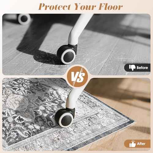 Office Chair Mat for Hardwood Tile Floor, 48"x60"Anti-Slip Under Desk Carpet Protector for Rolling Computer Chair Mat, Machine Washable Office Area Carpet (Chenille,Brown)