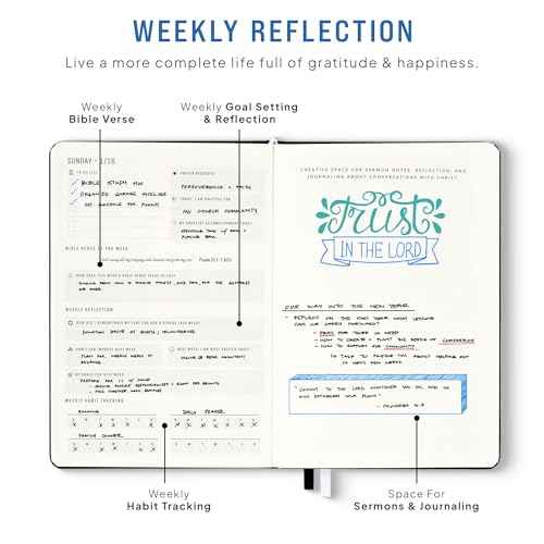 2025 Christian Planner, Bible Planner & Prayer Journal | Daily Christian Planner 2025 For Women & Men with Weekly & Monthly Planning | 12 Month A5 Size | Faith Planner (Blue)