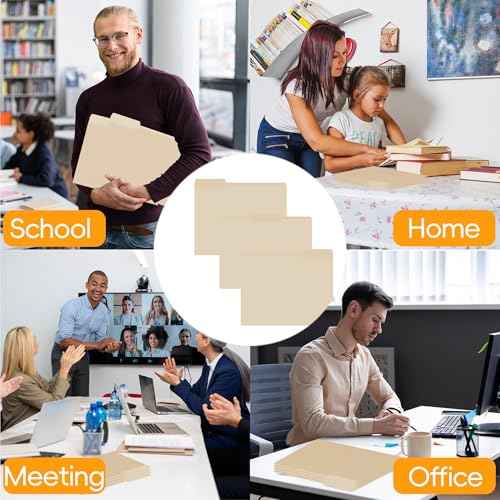 250 Packs Manila File Folder,Manila Folder 8.5x11,1/3 Cut Tabs Folder for Office,School and Home,Organizer File Folder Letter Size