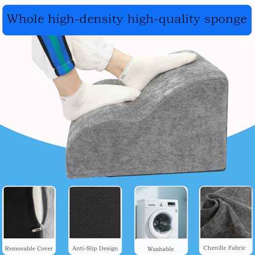 Foot Rest for Under Desk at Work.Multifunctional 3-Tier Foot Stool,with Washable Footrest.for Under Desk,Office Chair Gaming Chair & Sofa,Leg Elevation Pillow,Supports Posture -Dark Grey