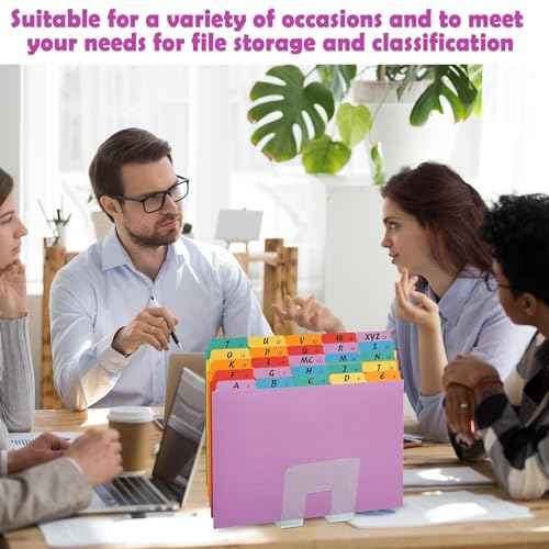 2 Set A-Z Alphabetic and Number Top Label Files, Legal Size, 50 Sheets File Dividers 1/5 Cut Label File Cabinet Dividers Desk Organizer for Office, Home and School (Rainbow)