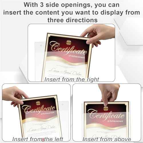 Suzile 8 Pcs Acrylic Window Sign Holder Hanging Acrylic Holder 8.5 x 11 Inch Office Door Signs with Suction Cup Hooks Hangers for Office School Home Store Restaurant