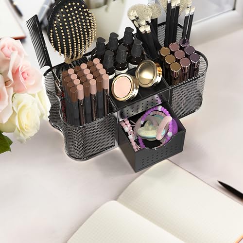 Deco Brothers Black Desk Organizer with Pen Holder and Drawer - Office Caddy