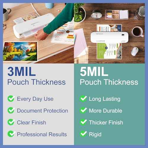3 Mil Laminating Sheets 500 Packs, Thermal Laminating Pouches Holds 8.5" x 11" Sheets, Clear Laminator Plastic Paper 9 x 11.5 Inches - Rounded Corner Letter Size