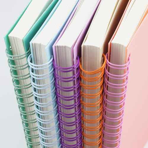 5 Pack Lined Spiral Journal Notebook for Women & Men, 8.3" x 5.7",80 Sheets/160 Pages College Ruled Notebook, A5 Plastic Hardcover Notebook for Office,School,Home