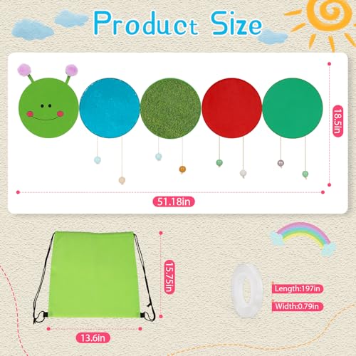Sensory Wall Panel for Kids, Sensory Toys for Wall £¦ Floor, Sensory Mats for Autistic Children and Toddlers, Wall Busy Board Sensory Room Must Haves (Caterpillar)