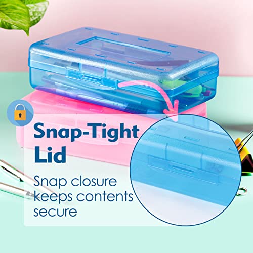 Mr. Pen 2 Pack Large Plastic Pencil Cases Pink & Blue, Pen & Marker Organizer
