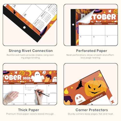 Desk Calendar 2025-2026, 18 Months Calendar Runs from October 2025 to March 2027 - Large 22" x 17" Desktop Monthly Calendar for Home, School, or Office - Seasonal Pattern