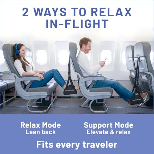 BASIC CONCEPTS Pack of 1 Airplane Foot Hammock Travel Foot Rest for Plane & Train