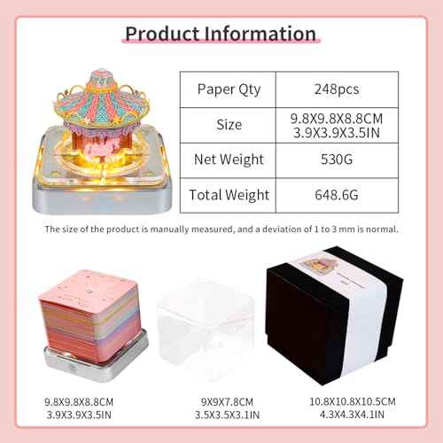 3D Calendar 2026,Time Piece Calendar 2026,3D Memo Pad,3D Desk Calendars 2026,Carousel Tear Away calendar,3D Art Notepad,Christmas Gift,New Year Gift (Carousel)