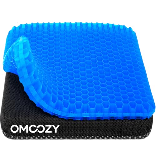 OMCOZY Blue Gel Seat Cushion with Honeycomb Cooling Design for Office, Car & Wheelchair