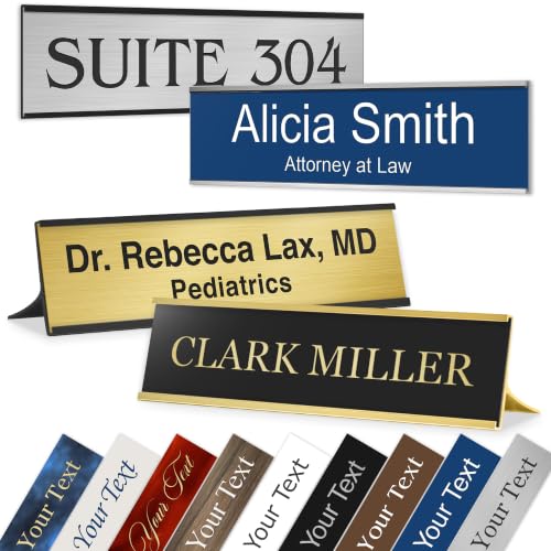 My Sign Center 2x8 Inch Personalized Office Name Plate - Custom Desk & Door Sign, Laser Engraved, 18 Colors
