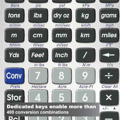 Calculated Industries 8025 Ultra Measure Master Professional Grade U.S. Standard to Metric Conversion Calculator Tool for Engineers, Architects, Builders, Scientists and Students | 60+ Units Built-in, Silver