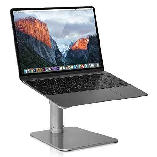 Mount-It! Adjustable Height Laptop Stand for MacBook | Ergonomic Laptop Stand Riser | Tilted Laptop Lift for MacBook Air, MacBook Pro and 11-15 inch Laptops