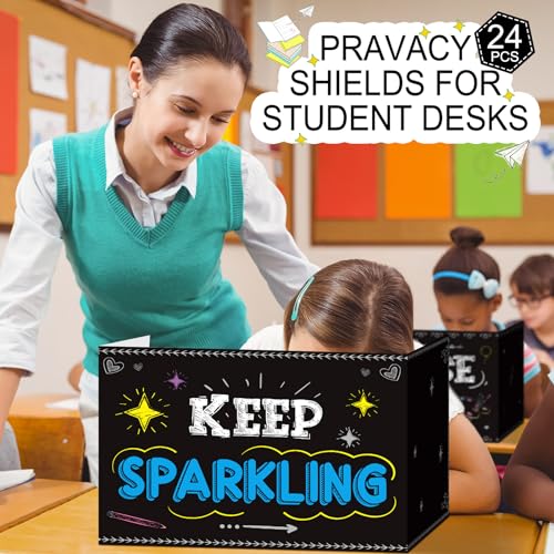 Honoson Blackboard Privacy Folders for Students Classroom Desk - 24 Pack