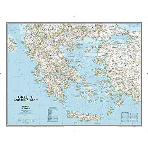 National Geographic: Greece Classic Wall Map - 30.25 x 23.5 inches - Art Quality Print