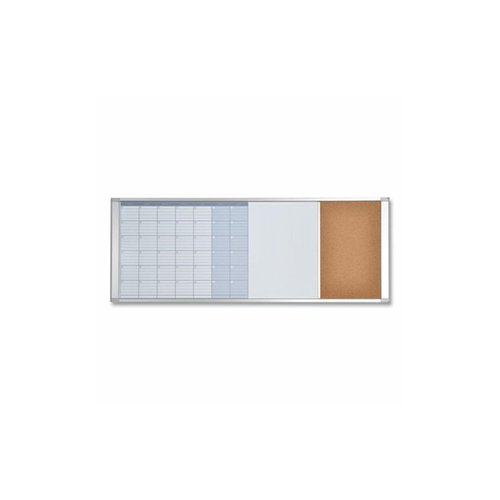 MasterVision XA429993700 Magnetic Calendar Combo Board, 48 x 18, Aluminum Frame