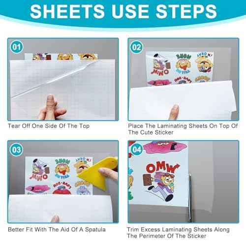 T&W SAME FILM 100 Pack Self Adhesive Laminating Sheets, Holds 8.5 x 11 Inch Laminate Paper, 9 x 12 Inch Lamination, Letter Size, Thermal Laminating Sheets, Self Sealing