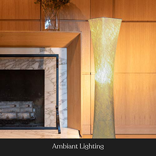 Brightech Harmony Contemporary Lamp for Boho Living Rooms & Offices, LED Floor Lamp for Bedrooms, Tall Lamp with Heavy Base, Mid-Century Modern Standing Lamp for Great Living Room D?cor ? White Shade