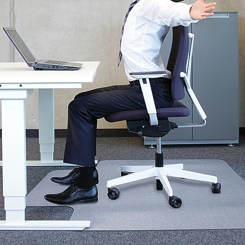 AiBOB Chair Mat for Low Pile Carpet Floors, Flat Without Curling, 60 X 46 in, Office Carpeted Floor Mats for Computer Chairs Desk