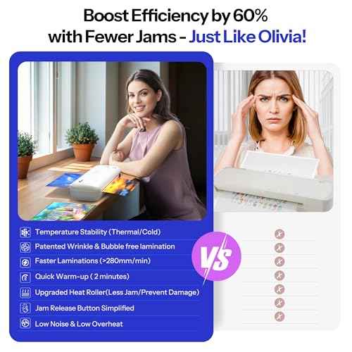 9 Inch Laminator Machine with 50 Laminating Sheets,Cold&Thermal Laminator,3 Min Warm Up,Bubble Free Laminating Machine for Documents,Photos,Certificates,ID Cards-Ideal for Home,School&Office