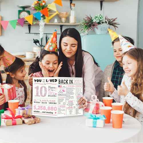 10th Birthday Card, Funny 10th Birthday Decorations for Girls, Happy 10 Year Old Birthday Gift for Daughter,Great 10th Birthday Gifts Idea for Her