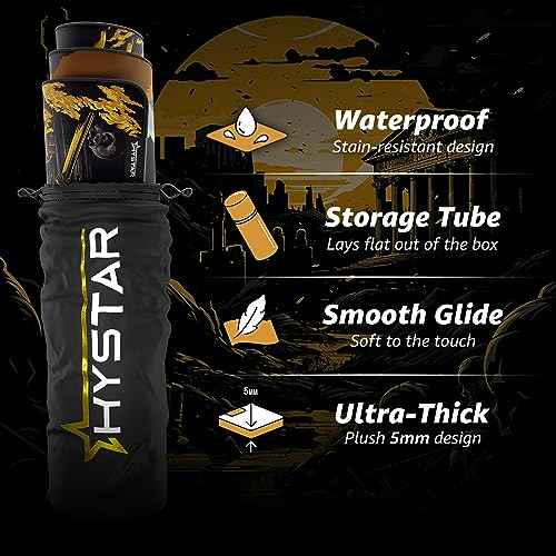 Hystar¢ç Extended Gaming Mouse Pad | XXL 36" x 16" | 5mm Thick, Waterproof Surface, Smooth Polyester Fabric, and Natural Rubber Base | Mythic Griffin