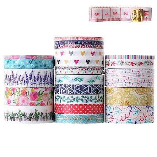 Mr. Pen- Washi Tape Set, 21 Rolls, Assorted Sizes, Floral Washi Tape for Journaling, Halloween Supplies
