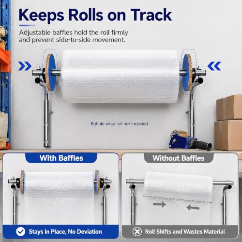 Wall Mount Bubble Wrap Dispenser for Packing Rolls - Space Saver