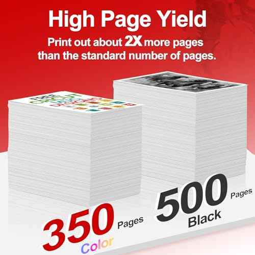 245XL 246XL Ink Cartridge Compatible Replacement for Canon PG 245 XL CL 246 XL Combo (1 Black 1 Color, 2 Pack) PG245 CL246 for PIXMA TR4520 MX490 MG2522 MX492 TR4522 TR4500 TS3122 MG2520 Printer