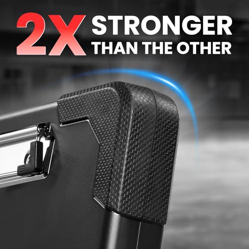 Sooez Toughest Clipboard with Storage, Internal Pen Pouch Included, Letter/ A4 Size, Shockproof Heavy Duty Plastic Clip Boards 8.5x11¡±, High Capacity Clipboards Box Case for Contractor Trucker Driver