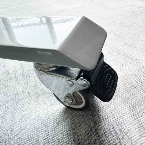 4-Pack 2 inch M8(0.315'' ¥Õ) 15mm Threaded Locking Dual Wheels Caster with Brake and 360 Degree Swivel Plate for Heavy Duty Standing Desk' Feet Width Exceeding 70mm, More Stable and Coordinated.