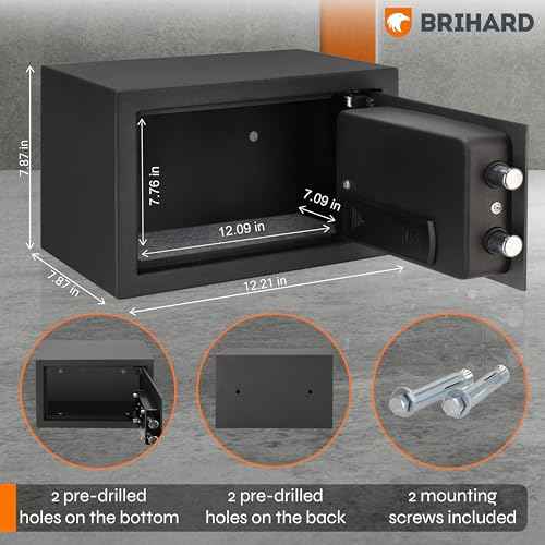 Home Electronic Safe 7.87"H x 12.2"W x 7.87"D, Money & Jewellery Lockable Box 0.39 Cubic Feet, Compact SafetyBox with Digital Keypad Lock LED Screen, Mini Safe Box for Home