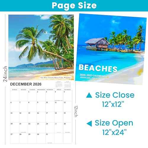 Calendar 2026-2027 - 18 Month Wall Calendar 2026-2027 JAN 2026 - JUN 2027, 2026-2027 Wall Calendar, Large Blocks, Calendar Wall for Office School Home Organizing & Planning, 12" x 24"(open)