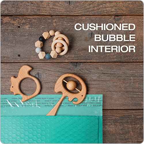 Quality Park Bubble Mailers, 8.25 x 11 Shipping Envelopes, Water Resistant Teal Poly Padded Envelopes, Redi-Strip Peel Off Closure, 25 Per Box (QUA85860)