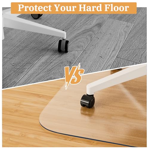 Office Chair Mat for Hardwood Floor, 59" x 84" Clear Plastic Desk Floor Protector, Heavy Duty Non-Slip Chair Mat for Rolling or Gaming Chairs, Durable Computer Mat for Home Office