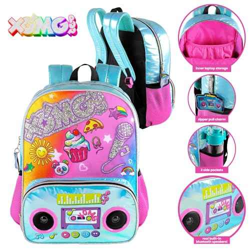 Fashion Angels XOMG POP! Backpack with Built-in Bluetooth Speakers in Turquoise ? Adjustable Straps, Spacious Compartments, Lightweight, Official XOMG POP! Merchandise, Perfect for Kids & Tweens