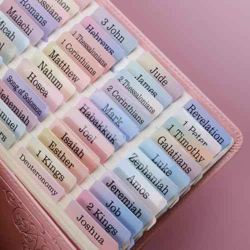UPAFEXXI-Laminated Bible Tabs, Bible Tabs for Women and Men, Reposition Large Print Stickers, Easy to Read and Apply, 80Chapters Labels for Easy Navigation(Nebulae Rainbow)