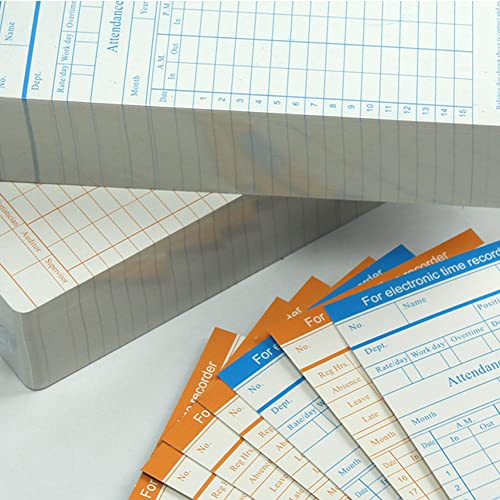TooCust 100-Piece Monthly Employee Time Cards - 2-Sided, Blue/Orange, 7-3/8 x 3-3/8 Inch, Includes Variation of THIS listing