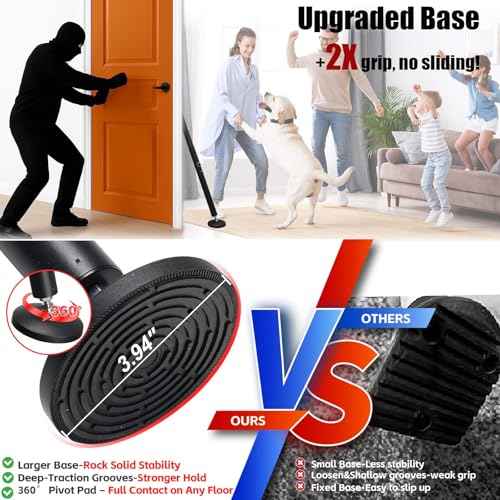 2 Pack Door Security Bar ? Anti-Slip 600LB Heavy Duty Jammer Stick, Adjustable 24.5-50.7'',Portable Travel Safety Lock Blocker for Home, Apartment, Hotel, Front & Sliding Doors