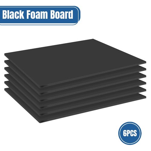 6PACK Black Foam Board 24x36×3/16 inches,5MM Poster Board for DIY Projects High Quality Blank Board Perfect for Arts Crafts School Projects Presentation Displays