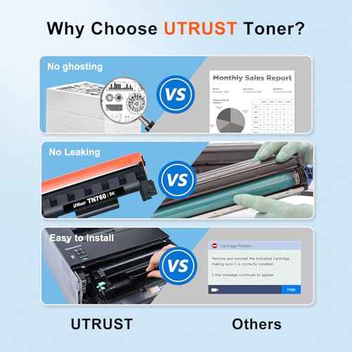Compatible TN760 Toner Cartridge Replacement for Brother TN730 TN 760 TN-730/TN-760 TN-760 TN-730 High Yield Black Cartridge MFC-L2710DW MFC-L2750DW DCP-L2550DW HL-L2350DW HL-L2395DW HL-L2370DW 4 Pack