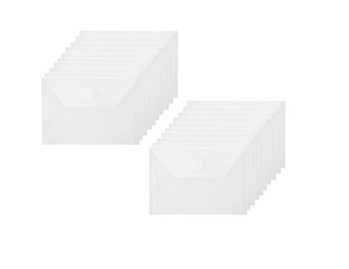 YESSART 3x5 Plastic Envelopes Hook Loop Closure Coupon Receipt Storage Holder 20 Pack