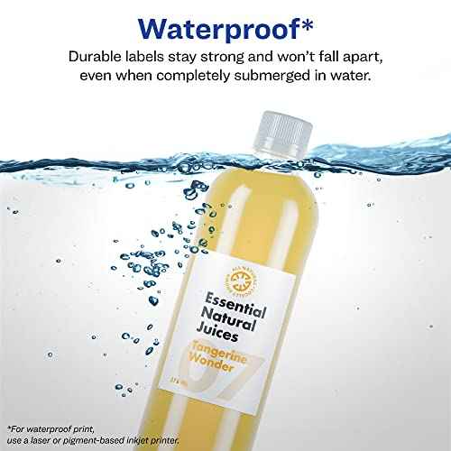 Avery Durable Waterproof Rectangle Labels, Sure Feed Technology, 5" x 3.5", 100 Total, Oil and Tear-Resistant Waterproof Labels, Laser/Pigment-Based Inkjet Printable