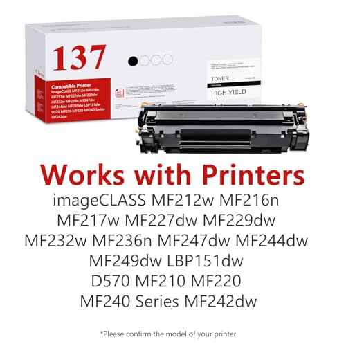 137 CRG137 High-Yield Toner Cartridge (1-Pack, Black) Replacement for Canon 137 CRG137 Toner imageCLASS MF212w MF216n MF217w MF244dw MF247dw MF227dw Printer