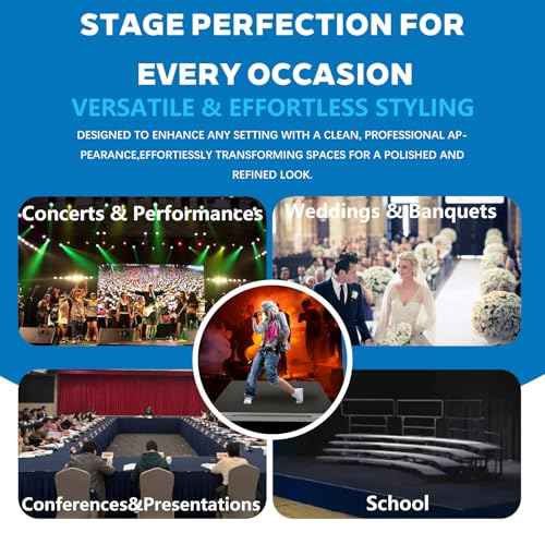 Hisonic PS02 4 X 4 Portable Stage Platform Modular System with Height Adjustable Riser (24" - 39")