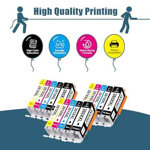 280 281 Ink XXL Compatible Replacement for Canon 280 281 Ink Cartridges Work for Canon Pixma TR8620a TR8620 TR8520 TS6320 TS702a Printers, 15 Pack for TR8620a Printer Ink PGI-280 CLI-281